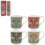 Set of 4 Stacking Mugs - William Morris' Strawberry Thief Design 1