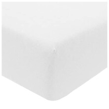 Jersey Melange White Fitted Sheet Warm Cosy Easy Care Plain Yarn Dyed Bedsheet Bed Linen-Single (90cm x 190cm), Polycotton