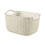 Curver Knit Effect Set of 5 Kitchen, Living room, Bathroom, Bedroom, Utility Rectangular Small Storage Basket 8 Litres - Oasis White 2