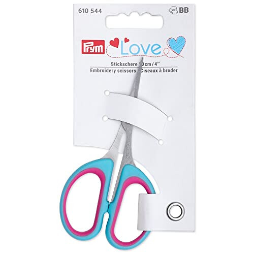 Prym Embroidery Scissors, Blue, Pink, Silver, One Size