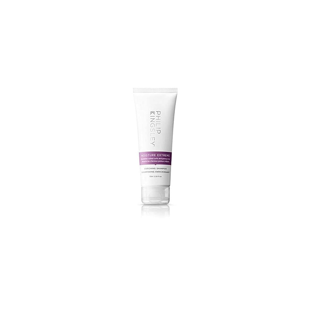 Philip Kingsley Moisture Extreme Enriching Shampoo For Curly Dry Damaged Hair Anti-Frizz Hydrating Intense Gentle Cleansing Shampoo Detangles Conditions Tames, 75Ml