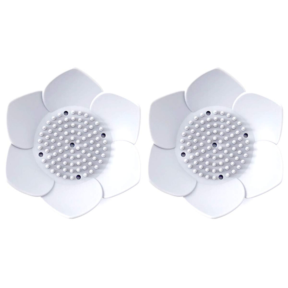 Japanese Flower Silicone Soap Dish - Pack of 2 Soap Holder (White)-image-OPC-PDVFHN9-NEW