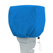 Outboard Boat Motor Cover 210D Waterproof Yacht Protective Hood Small Ship Barge Skiff Motor Protector Dinghy Engine Cover - Blue (For UP-5HP)