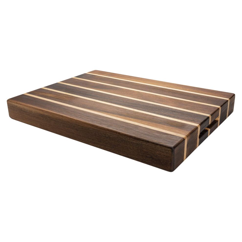 Rockingham Forest WB-54030CR Extra Thick Multi-Wood Rectangular Chopping Board, Carbonized Acacia & Rubber