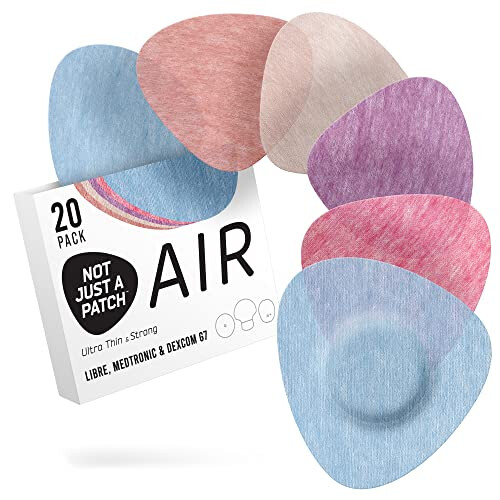 Air (20 Pack) - CGM Libre 2, 3 Sensor Covers - Thin, Strong and Light, Ultra-Long 14 Day Adhesion, Durable Dexcom G7 Sensor Protector Patches in