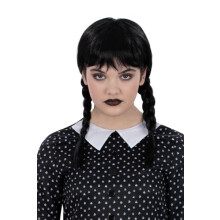 Child Wednesday Addams Gothic School Girl Wig