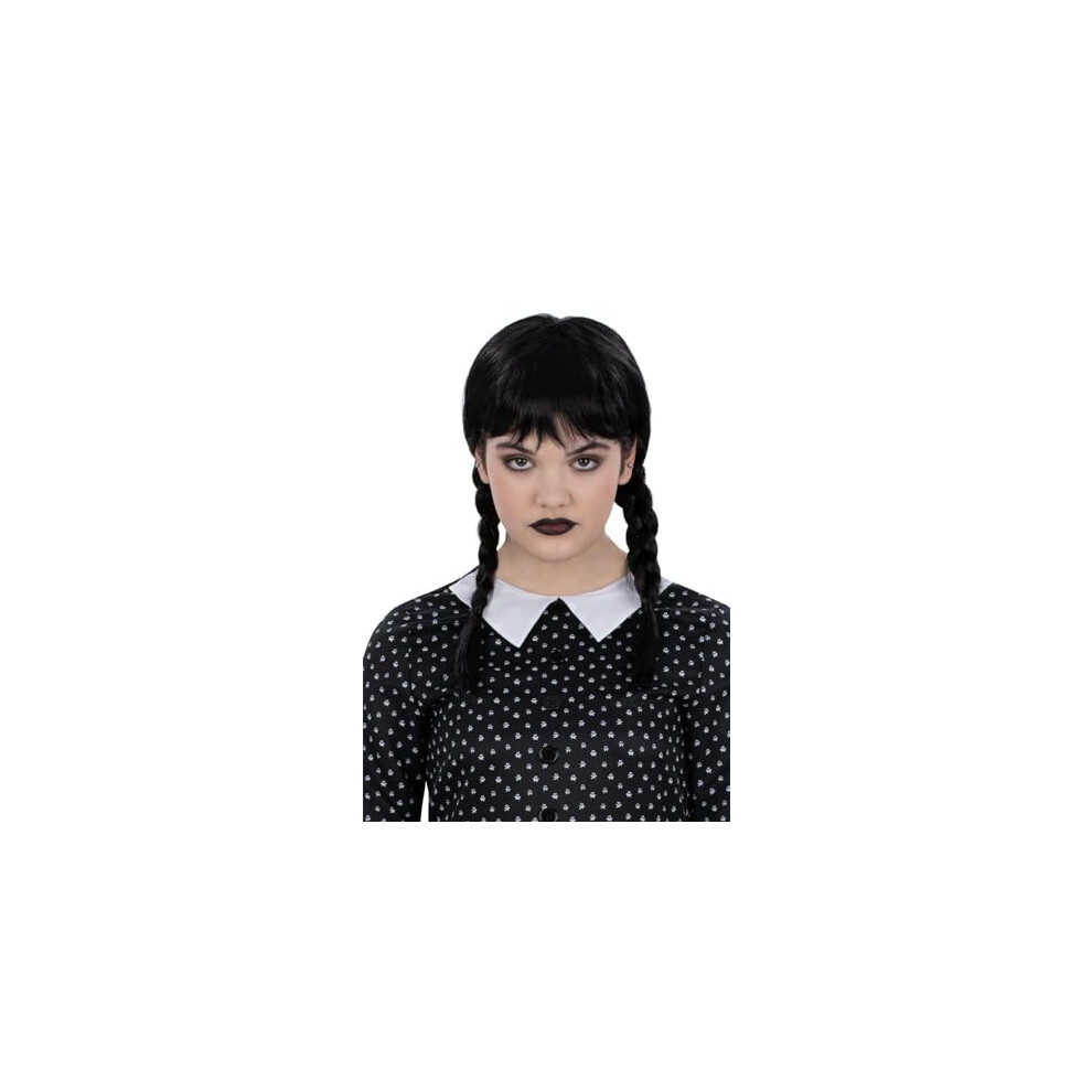 Smiffy's Child Wednesday Addams Gothic School Girl Wig