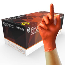 PRO.TECT Orange HD GA0054 Nitrile Single Use - Ultra Heavyweight, Multipurpose Powder Free, Silicone Free Disposable Gloves, Box of 100 Gloves, Orange