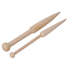 2pcs Bobbin Beech Wood Stick, DIY Craft Weaving Tool Woven Sweater Scarf Tapestry Natural Single Head Solid Wool Short Rod for DIY Home Woven