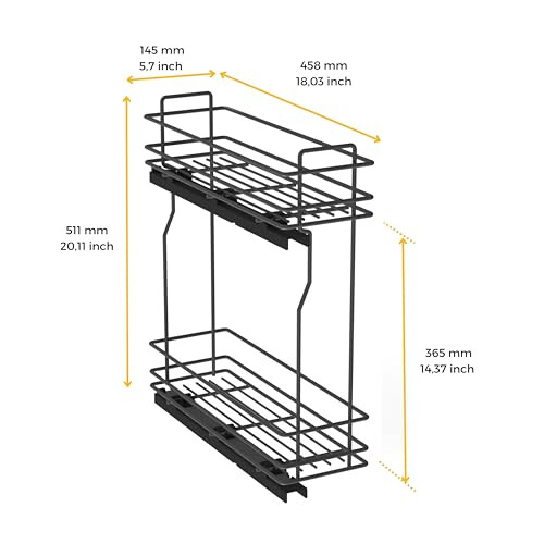 - Pull out bottle rack with soft closeTitaneMax, Side Mount, Soft Closing, Module 200 mm, Steel, Anthracite Grey 2