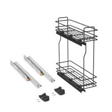 - Pull out bottle rack with soft closeTitaneMax, Side Mount, Soft Closing, Module 200 mm, Steel, Anthracite Grey
