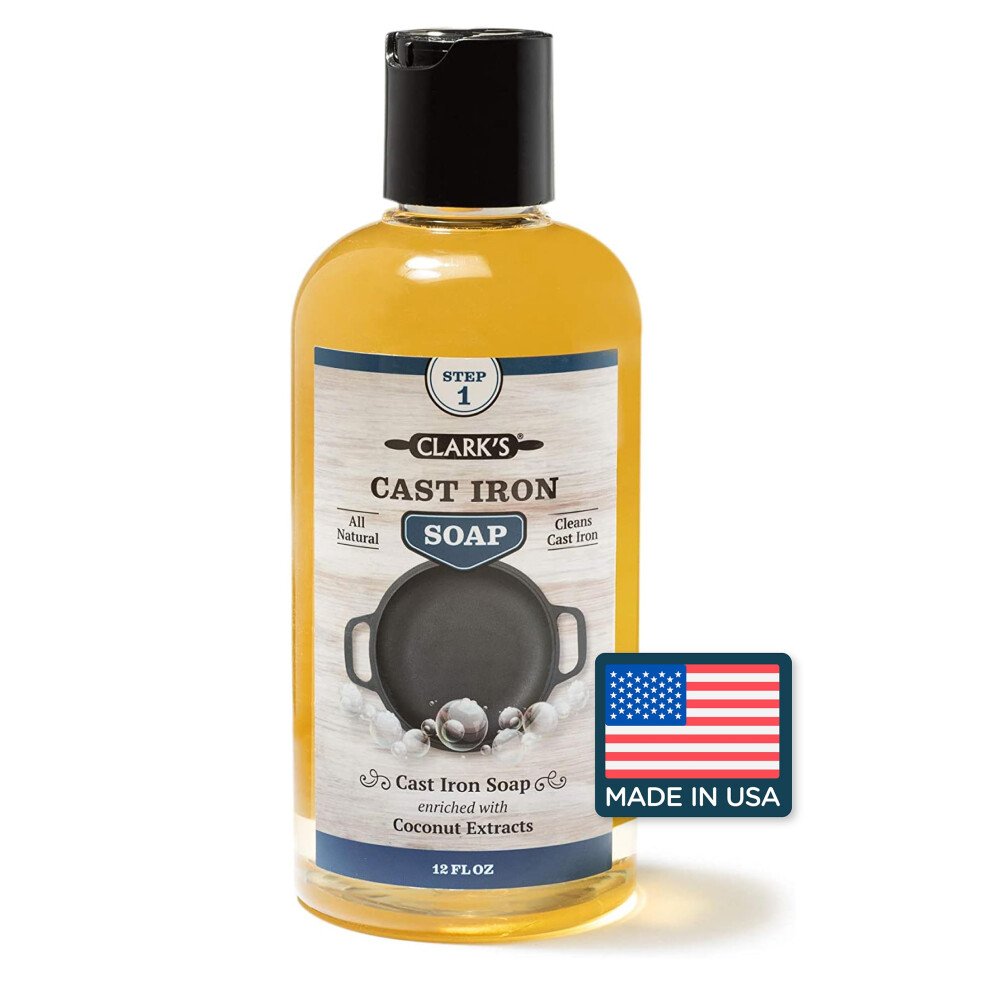 Photos - Shower Gel Cast Iron Soap  by CLARK'S - 100 Plant Based Castile & Coconut Soap - Vegan Friendly - No Detergents, Parabens, o(12 ounces)