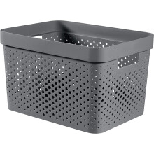 CURVER, Infinity Box 17 L, Recycled Plastic, Charcoal Grey, 35.5 x 26.2 x 21.9 cm