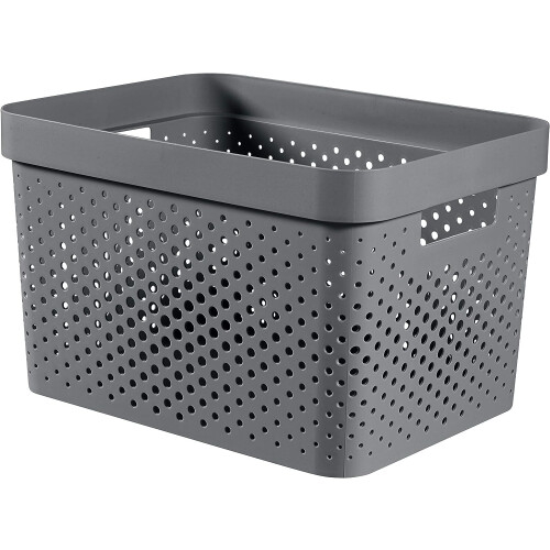 Curver CURVER Infinity Box, 17 l, recycelter Kunststoff, Anthrazitgrau, 35,5 x 26,2 x 21,9 cm
