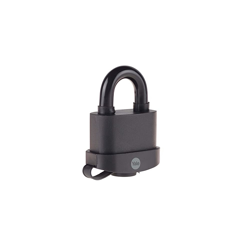 Yale Y221b/52/125/1 - Brass Closed Shackle Padlock (51Mm) - Outdoor Weatherproof Lock For Chain, Door, Gate, Toolbox - 3 Keys - High Security Black