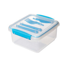 Sistema To Go Lunch Plus with Cutlery, 1.2 L - Assorted Colours, KLIP IT Locks, Microwave & Dishwasher Safe, Fridge & Freezer Safe, NZ Made
