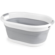 LA034816 Collapsible Laundry Basket - 37L Clothes Basket, Folds Flat For Compact Storage, Carry Handles, Plastic Laundry Hamper, Storage & Tidy