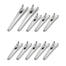 QWORK 10PCS Food Bag Clips 2 Sizes, Stainless Steel Alligator Sealing Clips Clamps for Kitchen Home Food Storage (3”, 4.5”)