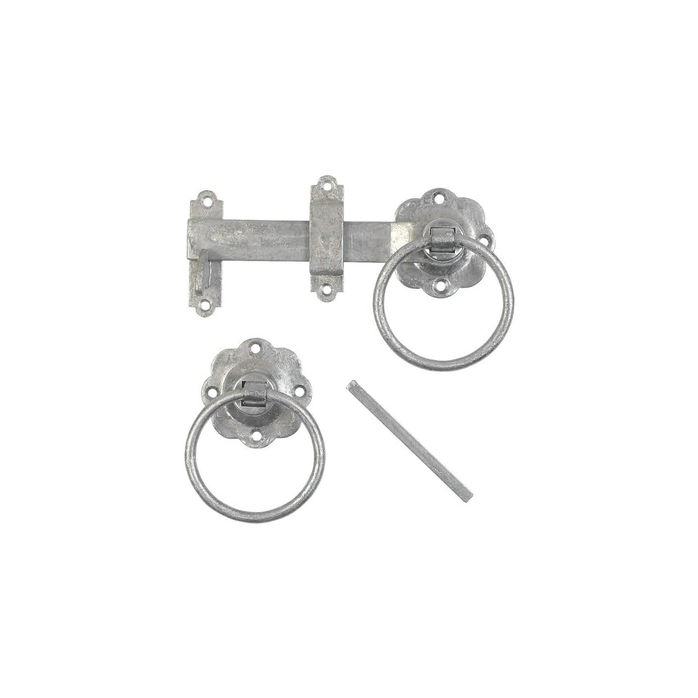 1 Set - Heavy Ring Gate Latch - Garden Gate Lock, Shed Door Lock Or External Door Lock - 155Mm - Hot Spectra Galvanised - Hardware Solutions - Image 2