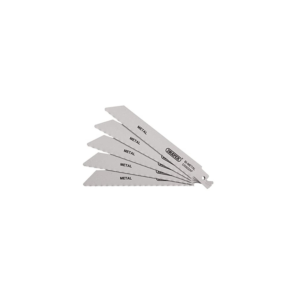 Draper 43444 Bi-Metal Reciprocating Saw Blades For Metal, 150Mm, 24Tpi/25Ppi (Pack Of 5)
