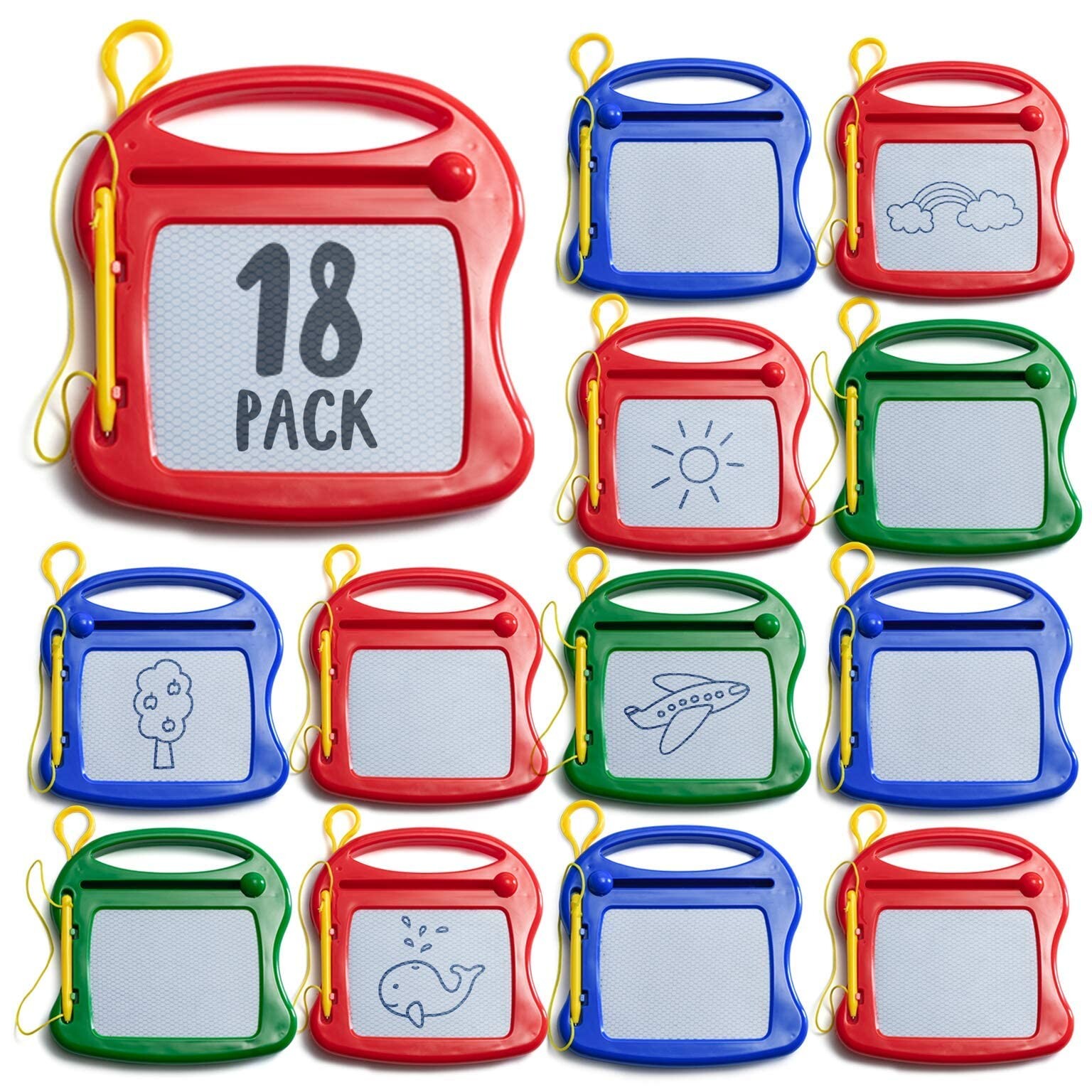 18 Pack Mini Doodle Scribbler Pads, Drawing Pad for Kids Board