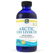 Arctic Cod Liver Oil, 1060mg Omega-3 from Cod Liver Oil, with EPA and DHA, Lemon Flavour, 237ml, Lab Tested, Soy Free, Gluten Free, GMO Free