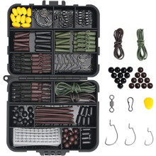 272 Pcs Carp Fishing Tackle in Box, Fishing Accessories Kit Including Fishing Hooks, Safety Clips Hooks, Fishing Line Beads, Boilie Stops, Corn,