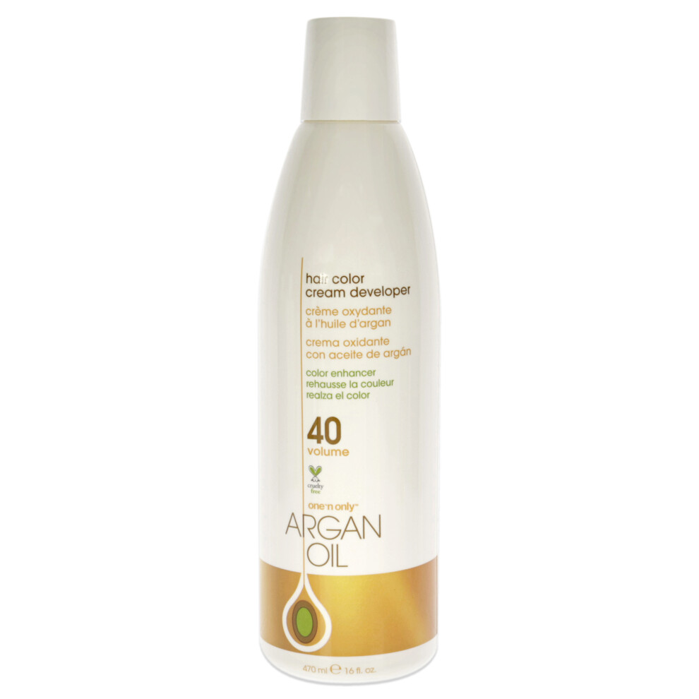 Argan Oil Hair Color Cream Developer - 40 Volume by One n Only for Unisex - 16 oz Lightener