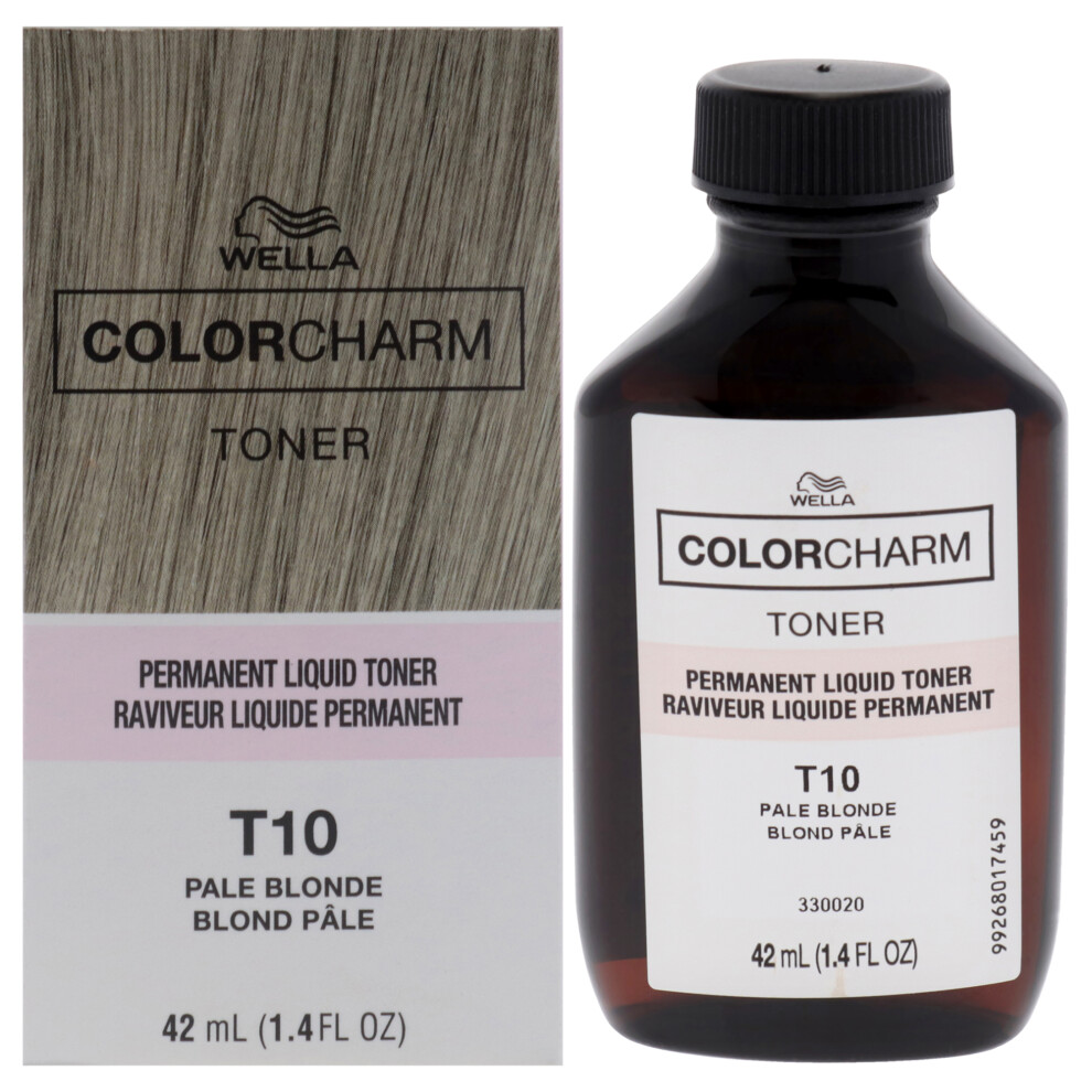 Color Charm Permanent Liquid Toner - T10 Pale Blonde by Wella for Unisex - 1.4 oz Toner