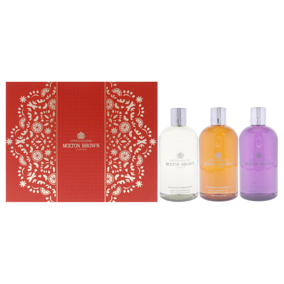 Floral And Spicy Body Care Collection Set By Molton Brown For Women - 3 Pc Gift Set 10oz Orange And Bergamot Bath And Shower Gel