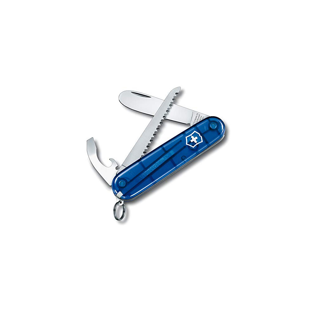 My First Victorinox Kids Swiss Army Knife, Small, Multi Tool, 9 Functions, Blue Transparent