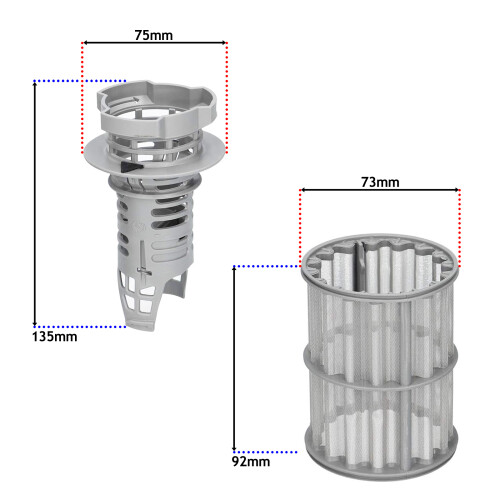 SPARES2GO Micro Drain Mesh Screen Cage Filter for Bosch Dishwashers 00645038 645038 1
