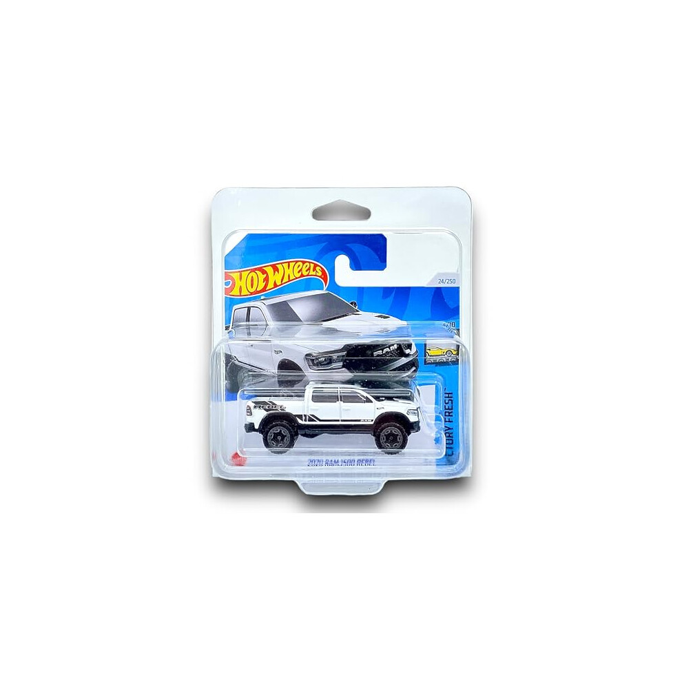 2020 Ram 1500 Rebel (White & Black) 1/10 Factory Fresh - 2024-24/250 (Short Card) - COMES IN A KLAS CAR KEEPER SHORT CARD PROTECTOR CASE - HTC52