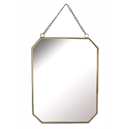 Vintage Style Rectangular Metal Framed Mirror with Chain 1