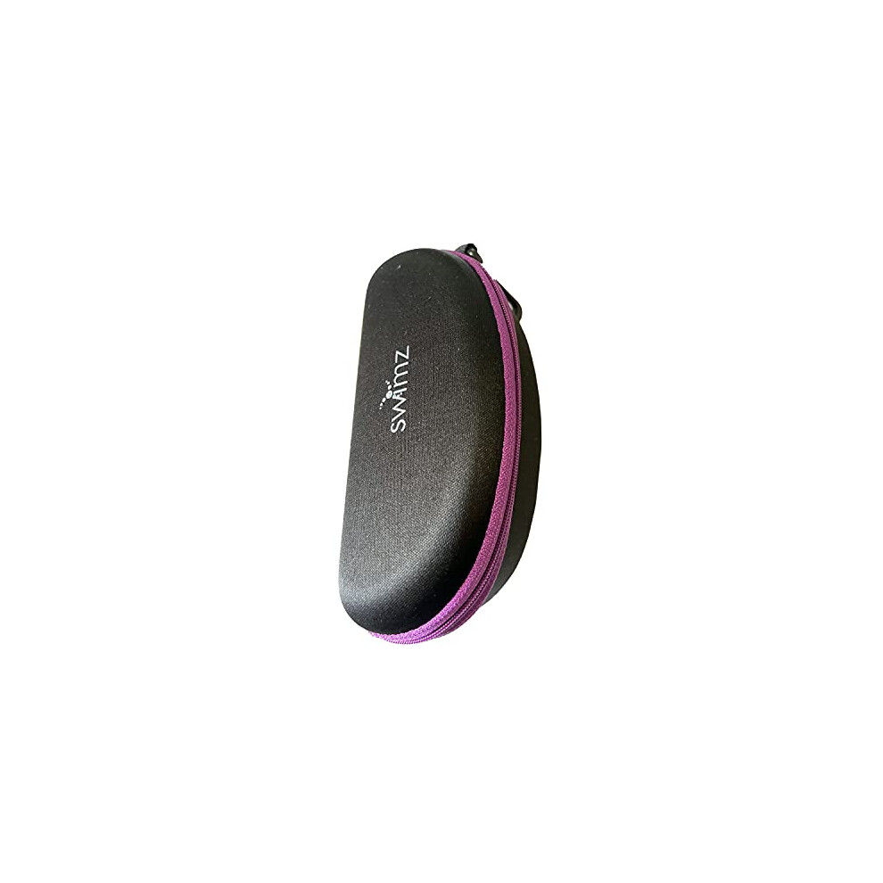 Swimz Black/Purple Swimming Goggle Case - Semi Rigid Swimming Goggle Storage Case