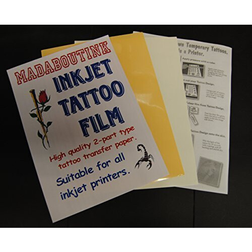 2-Part Pro Inkjet Tattoo Transfer Paper 5 x A4 Sheets