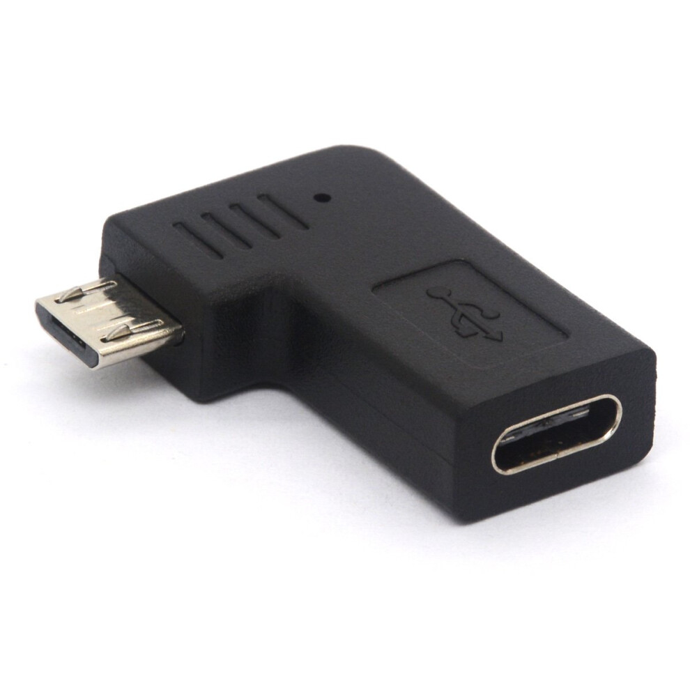 Right Angle Type C Otg Adapter, Usb C Female To Micro Usb Male Otg (On The Go) Adapter Charging Data Sync Converter (Micro Male To Typec Female) 785197864306