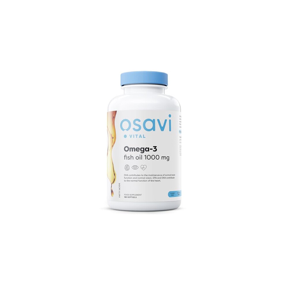Osavi Omega-3 Fish Oil Molecularly Distilled, 1000Mg - 180 Softgels