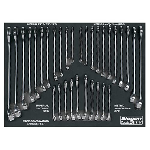Sealey Siegen 32pc Combination Spanner Set - Metric/Imperial - S01239 2