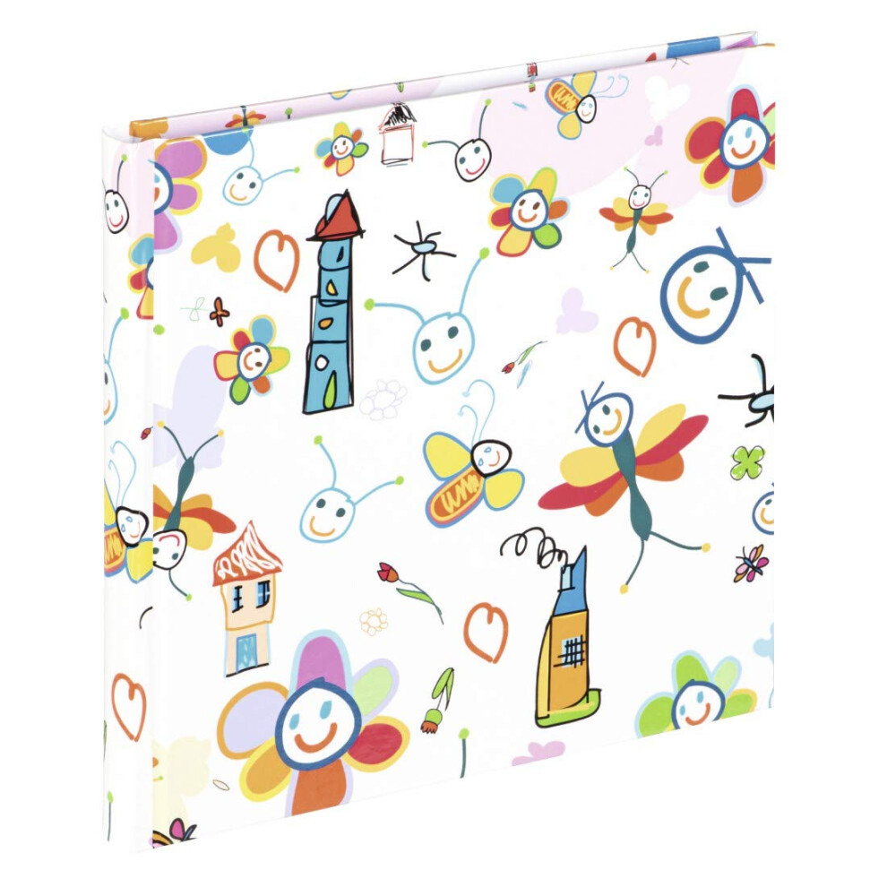 Hama "Scribble Scrapbook Album, 30 Pages (15 Sheets), Fits 30 Photos In 15X15cm Format, Doodles White