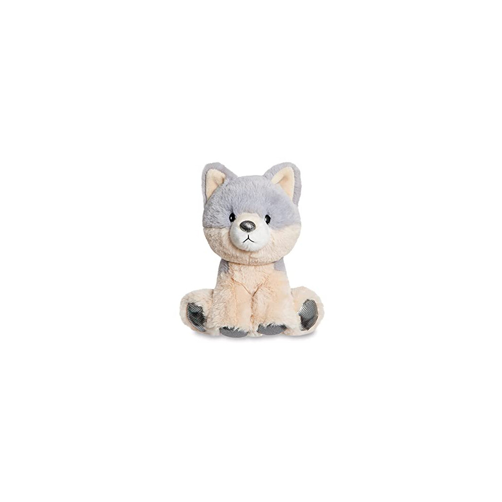 Aurora, 61411, Glitzy Tots Wolf, 6In, Soft Toy, Grey and Brown