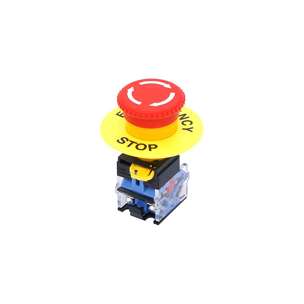 22Mm 2 Nc Red Mushroom Interlock Emergency Stop Pushbutton Switch 10A 440V La38a-02Zs 715002013995