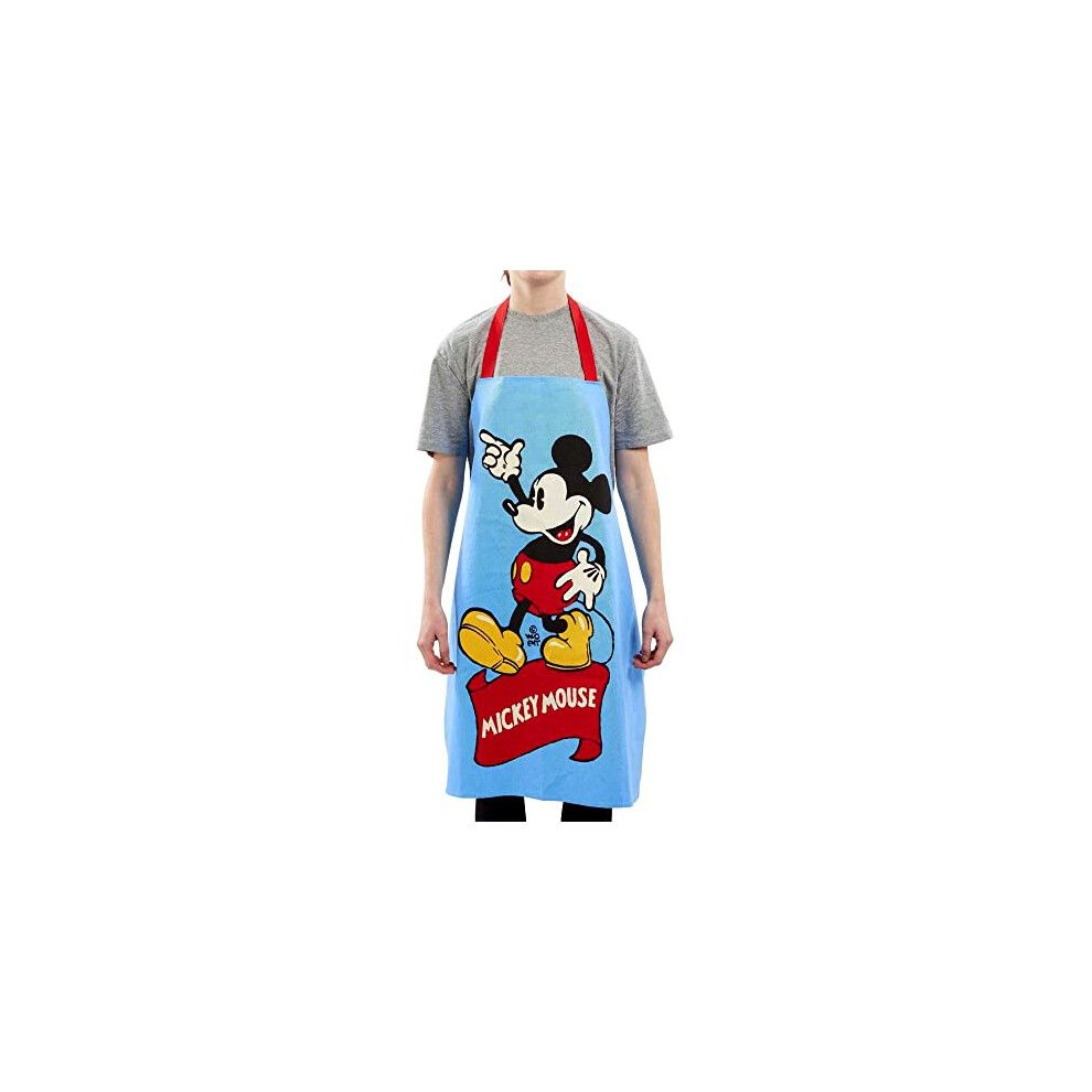 UT-DI05741 Disney Classic Blue Mickey Mouse Apron, Cotton, Multi-Colour, One Size