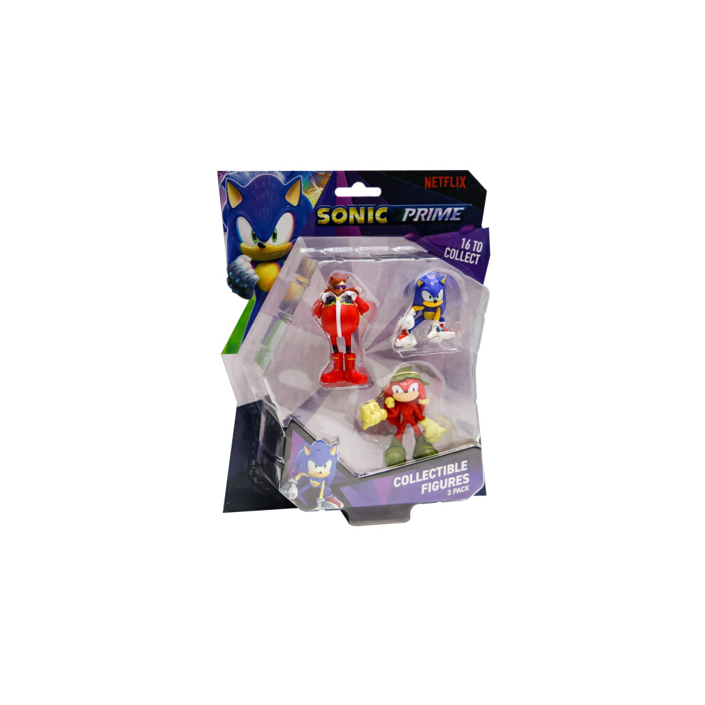 Sonic Prime Collectable Figures 3 Pack Set 4 | 3 6.5cm Sonic Toys Make Great Gaming Merchandise For Adults And Kids, assorted model