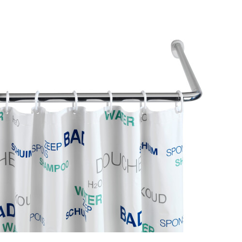 Universal Angle bar, Diameter 2.5 cm, Extra Strong, Chrome/White, 0 x 2.5 x 2.5 cm