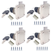 4 Sets Security Drawer Lock Furniture Lock Cylinder Zinc Alloy Cam Lock for Mailbox Drawer Cupboard Cabinet