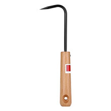 Manganese Steel Garden Tools Bonsai Root Hook, Sturdy Carbon Steel Garden Hook with Wooden Handle for Gardening
