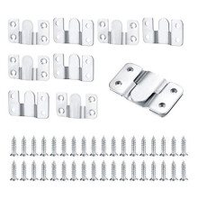 10 Pcs Flush Concealed Mount Bracket, Heavy Duty Interlocking Hang Brackets Furniture Connector, Stainless Steel Wall Mount Hanger Hardware Hanging