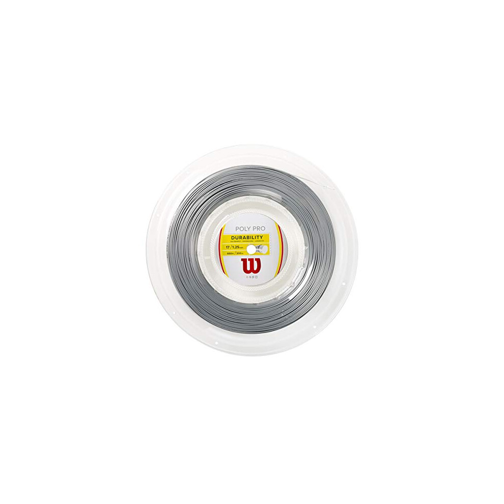 Unisex Poly Pro Tennis Racket String, Silver, 17G UK
