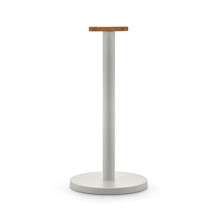 Mattina BG05 WG - Design Kitchen Roll Holder, in Colored Steel with Epoxy Resin and Knob in Bamboo Wood, Warm Gray